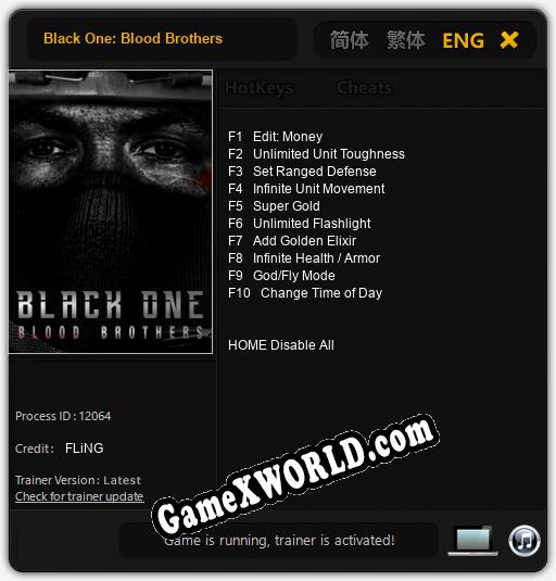 Black One: Blood Brothers: Читы, Трейнер +10 [FLiNG]