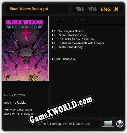 Black Widow: Recharged: Трейнер +5 [v1.8]