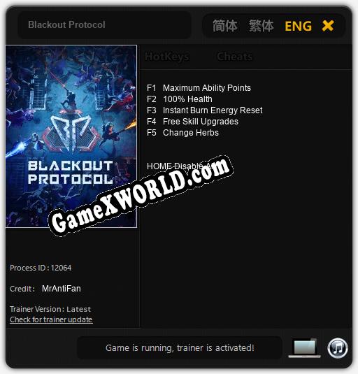 Blackout Protocol: ТРЕЙНЕР И ЧИТЫ (V1.0.31)