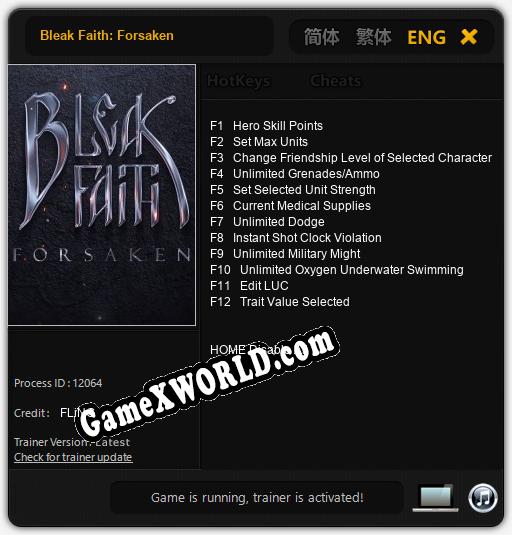 Bleak Faith: Forsaken: ТРЕЙНЕР И ЧИТЫ (V1.0.89)