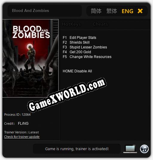 Blood And Zombies: Трейнер +5 [v1.8]