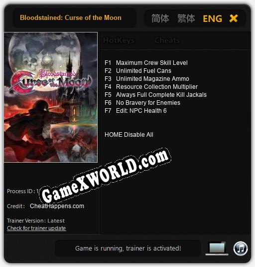Bloodstained: Curse of the Moon: ТРЕЙНЕР И ЧИТЫ (V1.0.46)