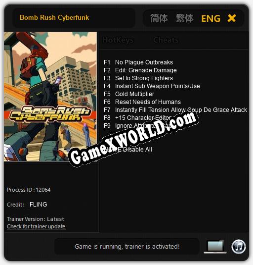 Bomb Rush Cyberfunk: Трейнер +9 [v1.8]