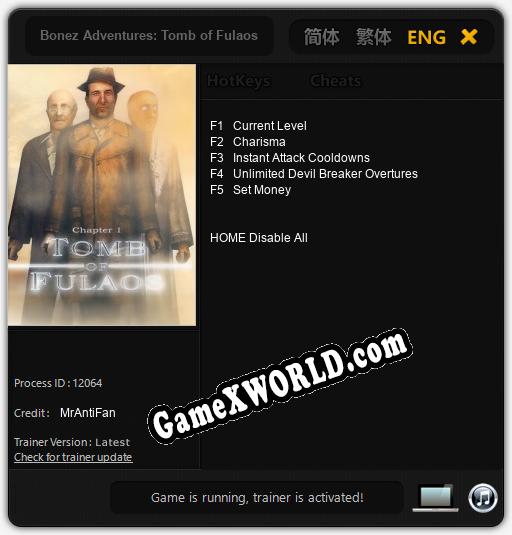 Bonez Adventures: Tomb of Fulaos: Читы, Трейнер +5 [MrAntiFan]