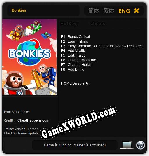 Bonkies: Трейнер +8 [v1.5]