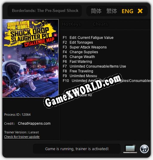 Borderlands: The Pre-Sequel Shock Drop Slaughter Pit: Читы, Трейнер +10 [CheatHappens.com]