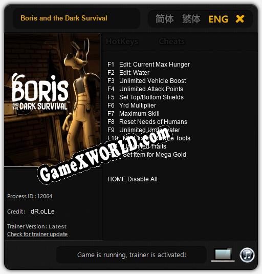 Boris and the Dark Survival: Трейнер +12 [v1.2]