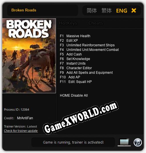 Broken Roads: Трейнер +11 [v1.4]