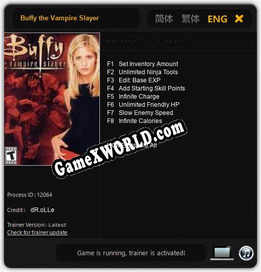 Трейнер для Buffy the Vampire Slayer [v1.0.7]
