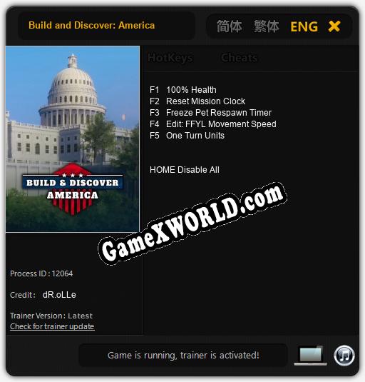 Build and Discover: America: Трейнер +5 [v1.9]