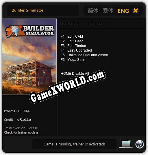 Трейнер для Builder Simulator [v1.0.9]