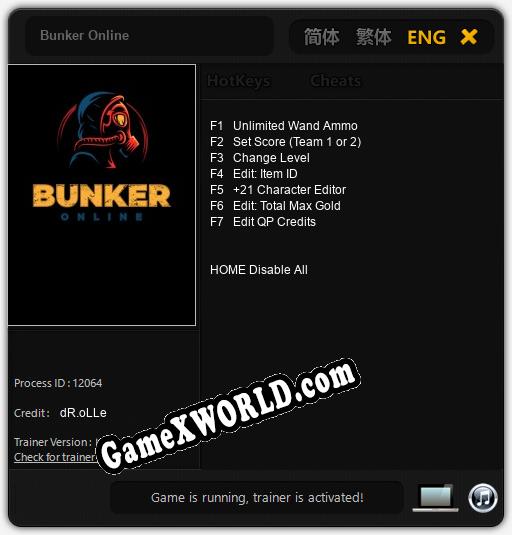 Bunker Online: Трейнер +7 [v1.9]