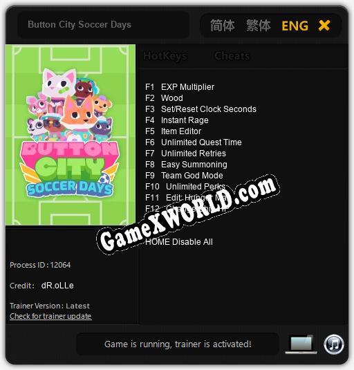 Button City Soccer Days: ТРЕЙНЕР И ЧИТЫ (V1.0.66)