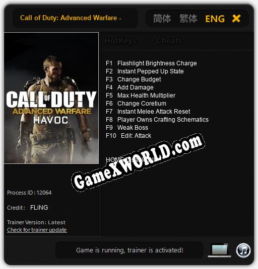 Call of Duty: Advanced Warfare - Havoc: Трейнер +10 [v1.7]