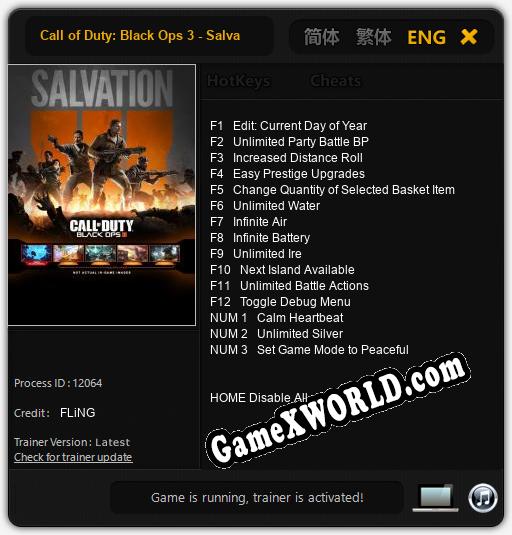 Call of Duty: Black Ops 3 - Salvation: Трейнер +15 [v1.3]