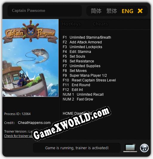 Captain Pawsome: Трейнер +14 [v1.4]