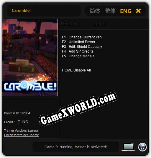 Трейнер для Caromble! [v1.0.9]