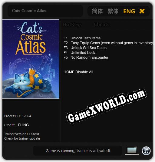 Трейнер для Cats Cosmic Atlas [v1.0.9]