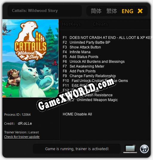 Cattails: Wildwood Story: ТРЕЙНЕР И ЧИТЫ (V1.0.1)