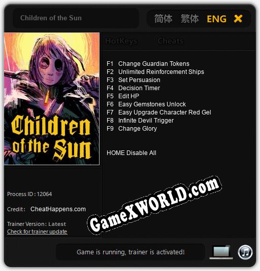 Children of the Sun: Трейнер +9 [v1.6]