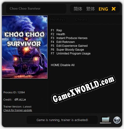 Choo Choo Survivor: Трейнер +7 [v1.8]