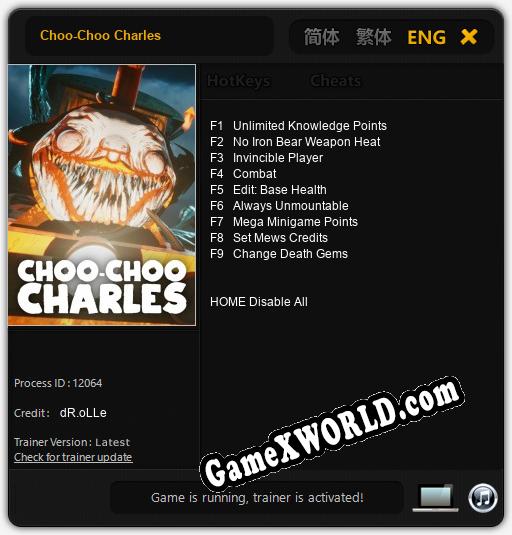 Трейнер для Choo-Choo Charles [v1.0.7]