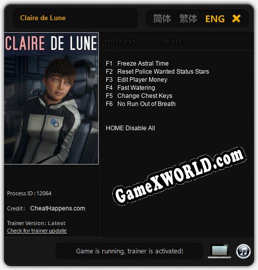 Claire de Lune: Трейнер +6 [v1.1]