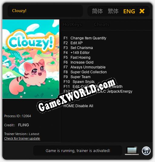 Clouzy!: ТРЕЙНЕР И ЧИТЫ (V1.0.82)