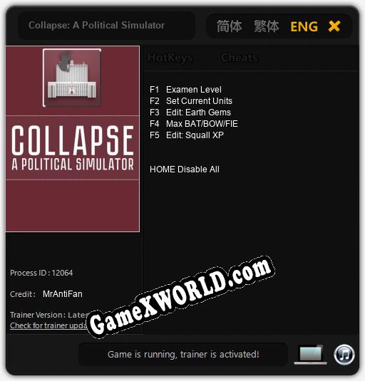 Collapse: A Political Simulator: Читы, Трейнер +5 [MrAntiFan]