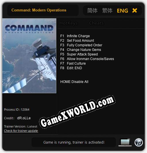 Трейнер для Command: Modern Operations [v1.0.3]