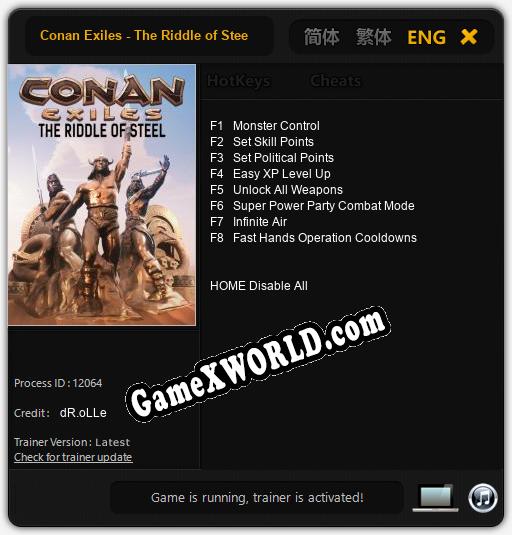 Conan Exiles - The Riddle of Steel: ТРЕЙНЕР И ЧИТЫ (V1.0.15)