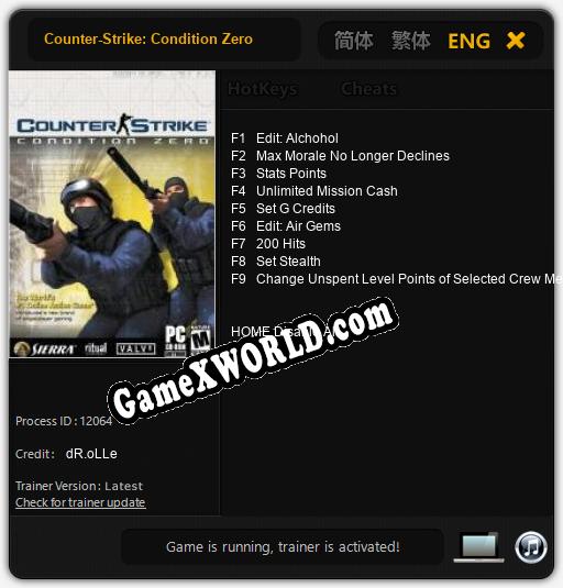 Counter-Strike: Condition Zero: Читы, Трейнер +9 [dR.oLLe]