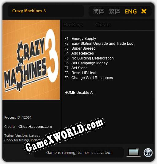 Crazy Machines 3: Трейнер +9 [v1.4]