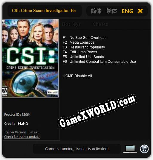 CSI: Crime Scene Investigation Hard Evidence: Читы, Трейнер +6 [FLiNG]