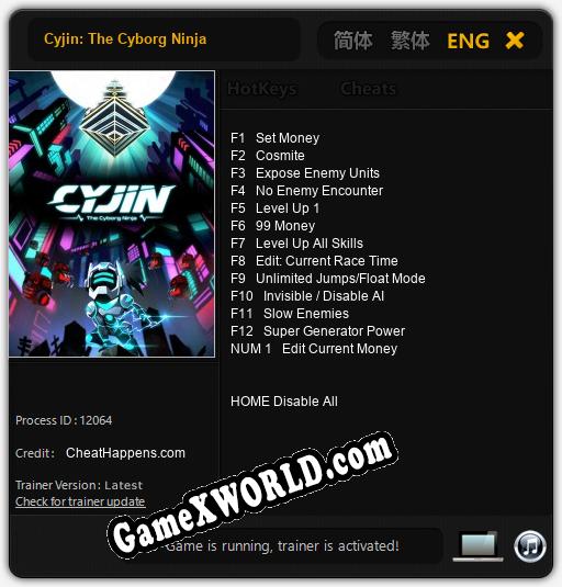 Cyjin: The Cyborg Ninja: Читы, Трейнер +13 [CheatHappens.com]