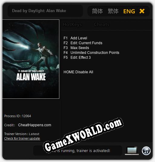 Dead by Daylight: Alan Wake: Трейнер +5 [v1.3]