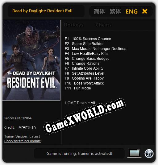 Dead by Daylight: Resident Evil: Трейнер +11 [v1.6]