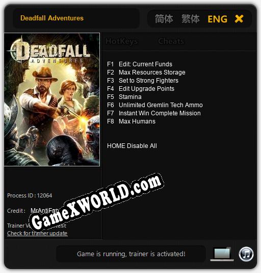 Deadfall Adventures: ТРЕЙНЕР И ЧИТЫ (V1.0.29)