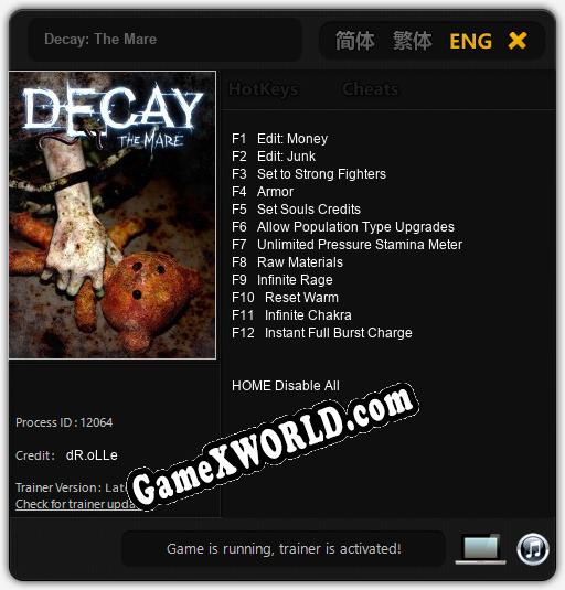 Decay: The Mare: Читы, Трейнер +12 [dR.oLLe]