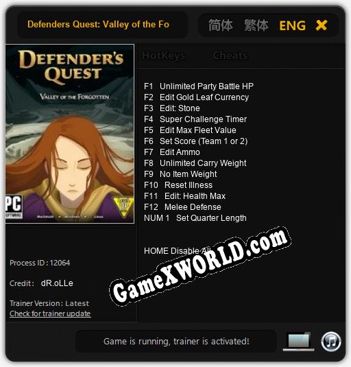 Defenders Quest: Valley of the Forgotten: ТРЕЙНЕР И ЧИТЫ (V1.0.81)