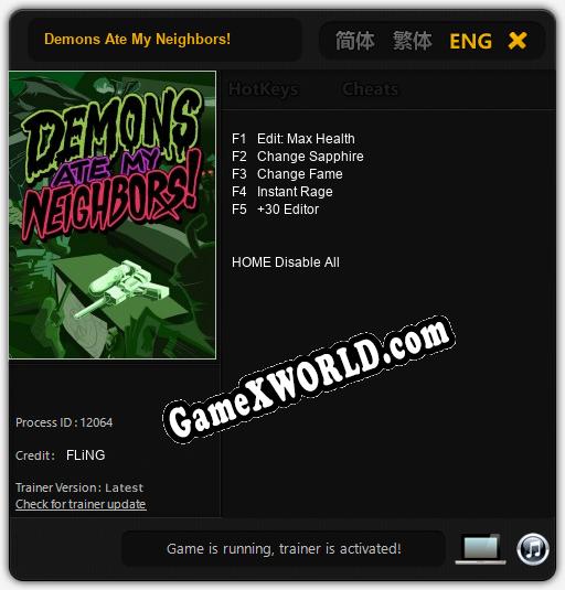 Demons Ate My Neighbors!: ТРЕЙНЕР И ЧИТЫ (V1.0.58)