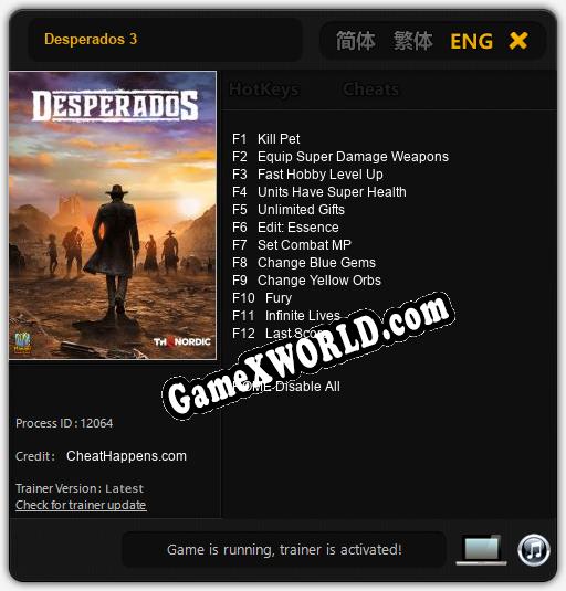 Desperados 3: ТРЕЙНЕР И ЧИТЫ (V1.0.41)