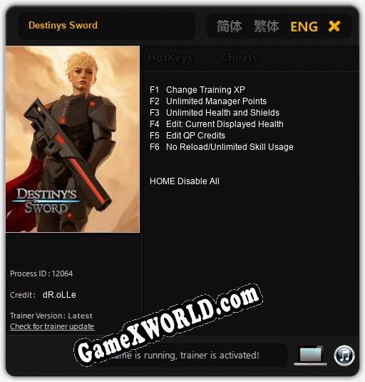 Destinys Sword: Читы, Трейнер +6 [dR.oLLe]
