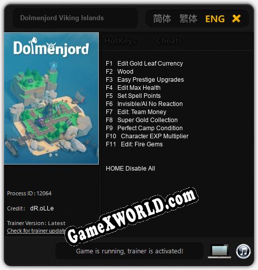 Dolmenjord Viking Islands: ТРЕЙНЕР И ЧИТЫ (V1.0.48)