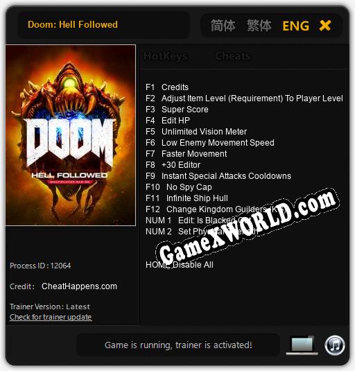 Doom: Hell Followed: Читы, Трейнер +14 [CheatHappens.com]