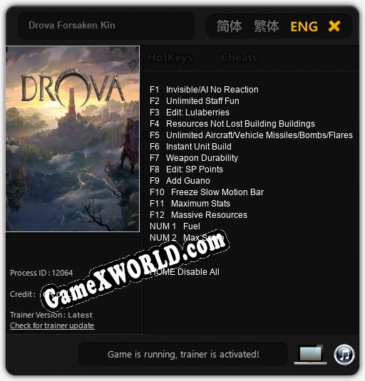 Трейнер для Drova Forsaken Kin [v1.0.7]