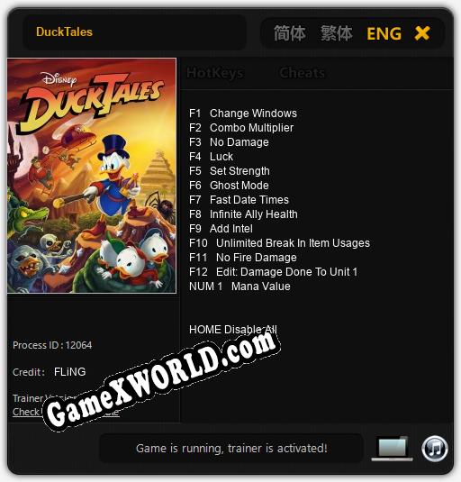 DuckTales: ТРЕЙНЕР И ЧИТЫ (V1.0.20)