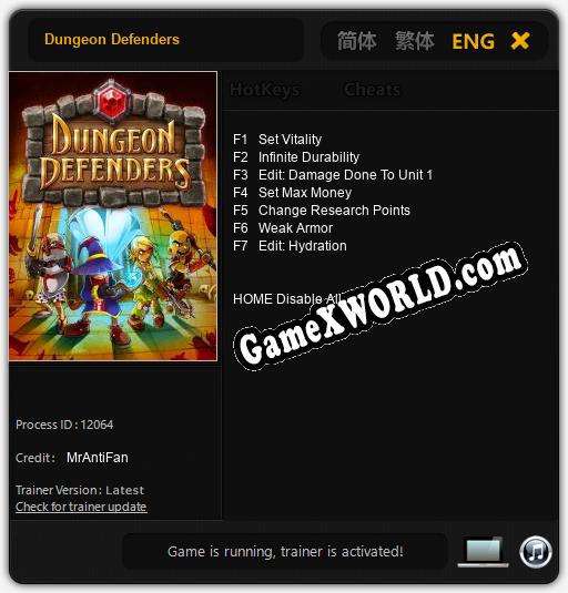 Dungeon Defenders: Читы, Трейнер +7 [MrAntiFan]