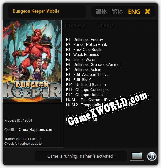 Dungeon Keeper Mobile: Трейнер +14 [v1.1]