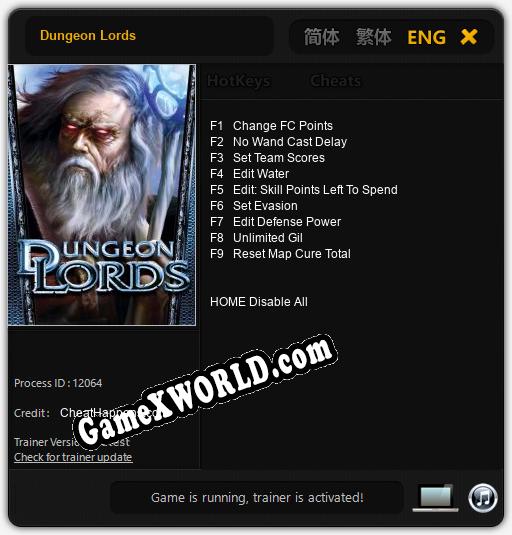 Dungeon Lords: Трейнер +9 [v1.3]